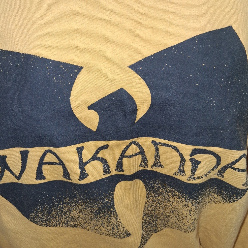 Wu-Tang Clan MARVEL BLACK PANTHER Yellow Long Sleeve Graphic Tee - Picture 2 of 7